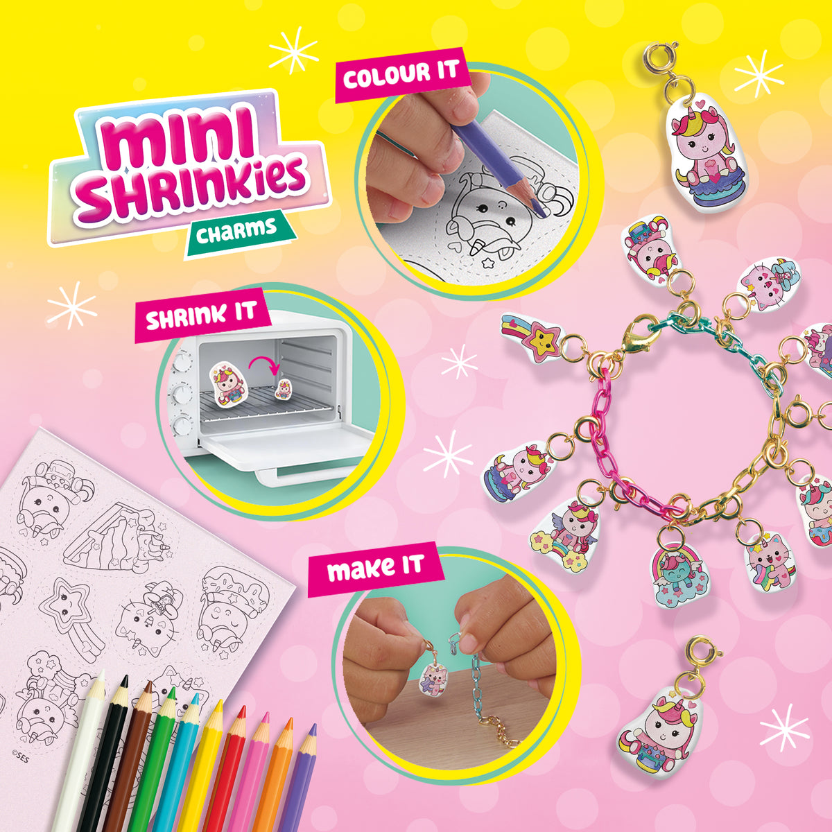 SES Creative Mini Shrinkies – Charms Unicorn Sweeties (14172)