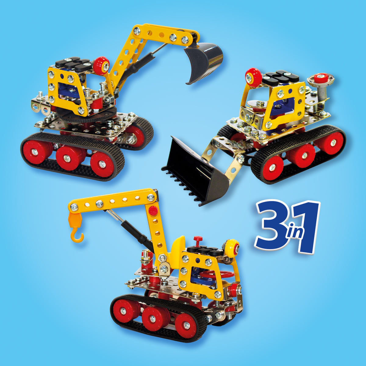 SES Creative Metall-Bausatz Baufahrzeuge 3-in-1, 217 Teile