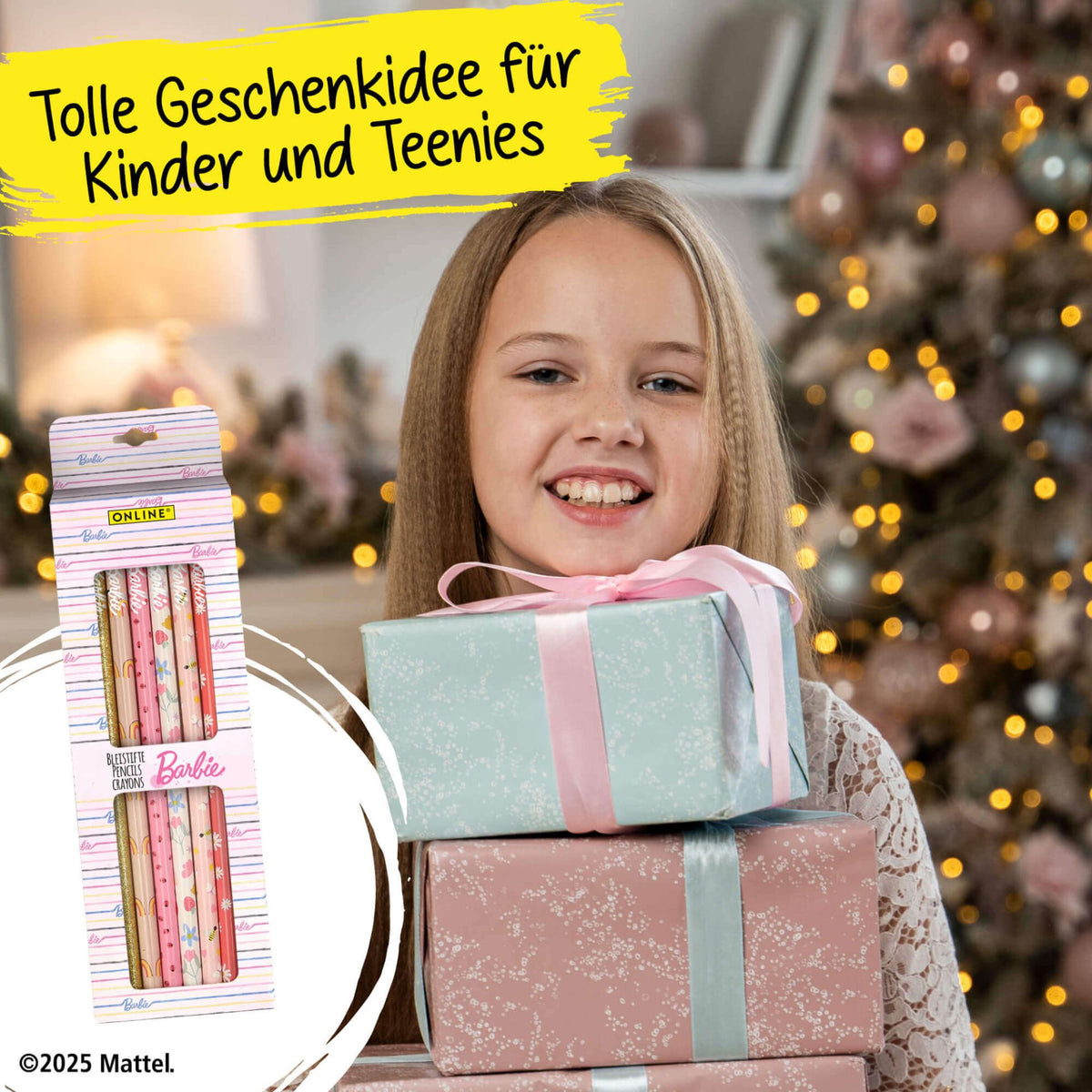 Barbie Bleistifte 6er Set mit Radierer - Schule & Malen