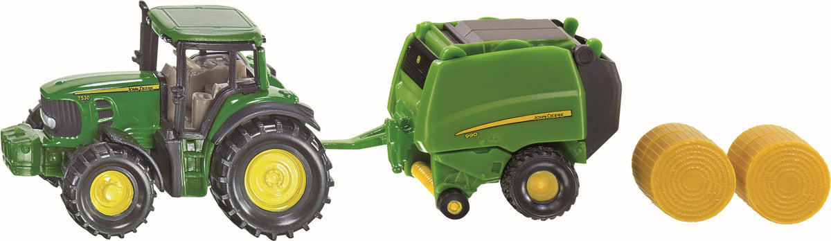 SIKU 1665 John Deere Traktor mit Ballenpresse 1:32
