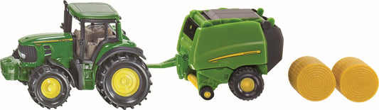SIKU 1665 John Deere Traktor mit Ballenpresse 1:32