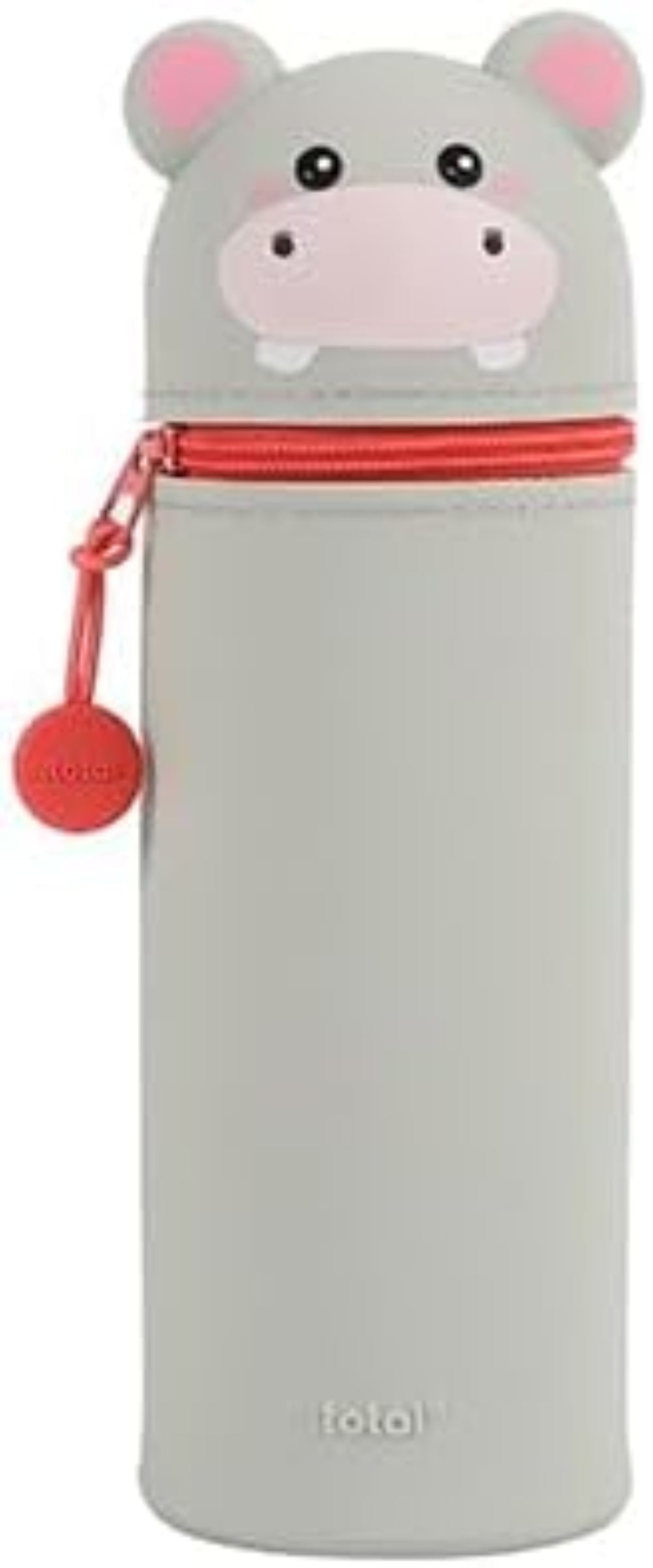 I-TOTAL Silikon Federmäppchen Nilpferd – ausziehbar, 6x21cm