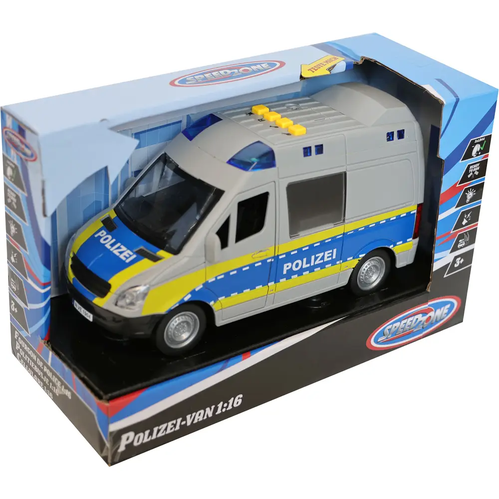 Polizei-Van 1:16 mit Licht & Sound, Friktion, ab 3 Jahren