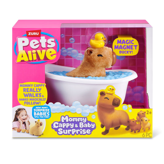 ZURU Pets Alive Mommy Capybara & Baby Surprise, 2–4 Babys zufällig