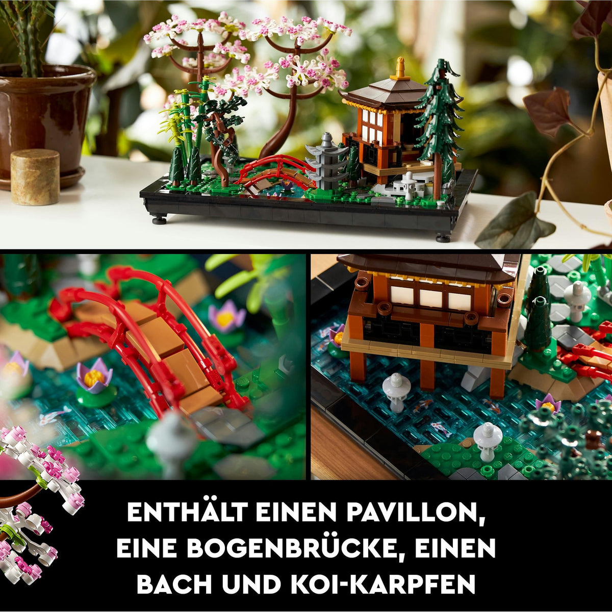 LEGO Icons Garten der Stille 10315 – Zen-Garten Bauset