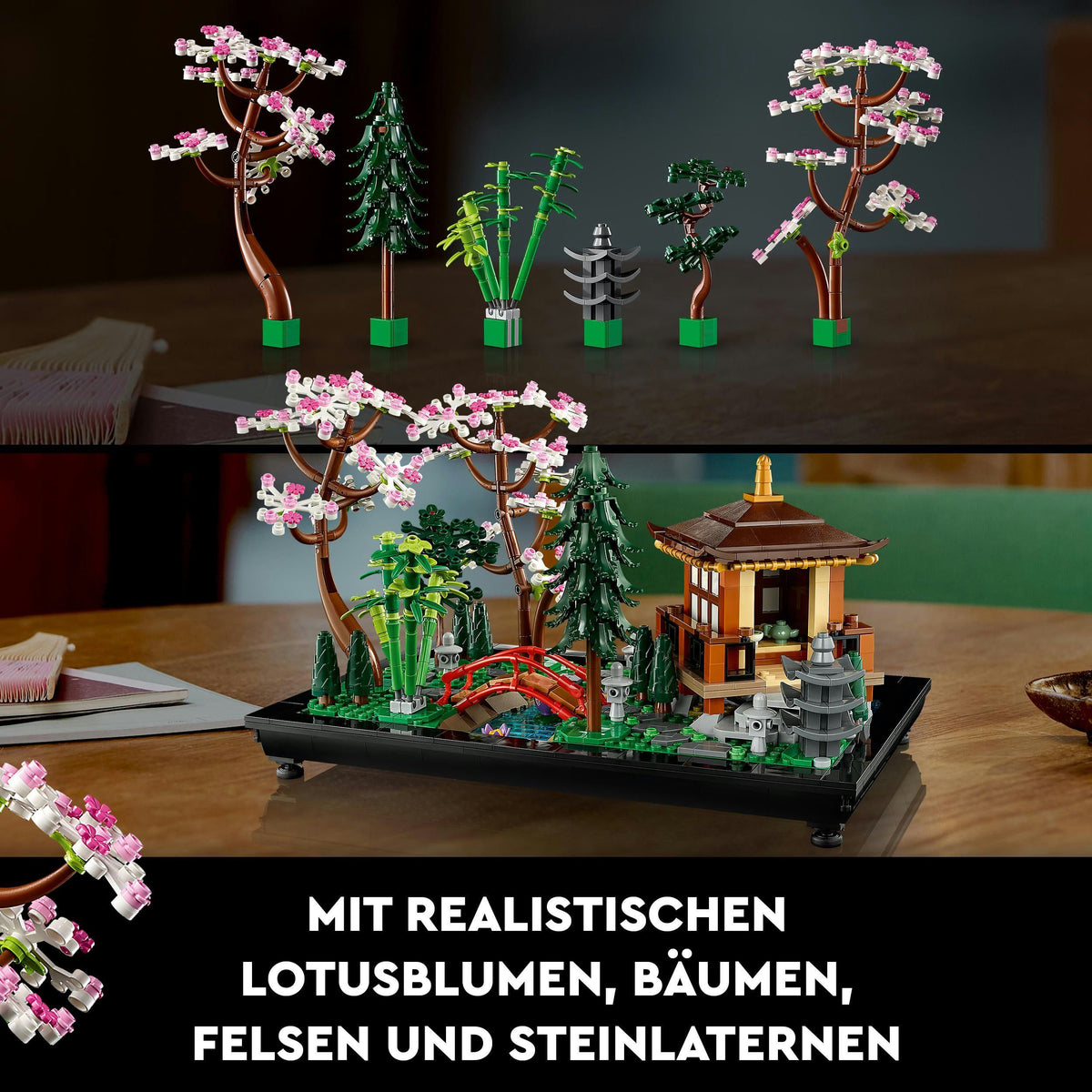 LEGO Icons Garten der Stille 10315 – Zen-Garten Bauset