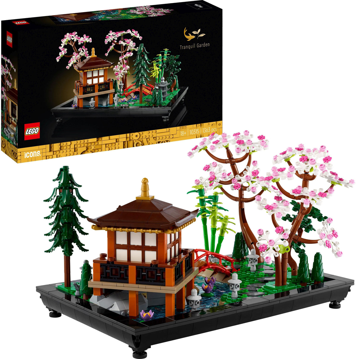 LEGO Icons Garten der Stille 10315 – Zen-Garten Bauset