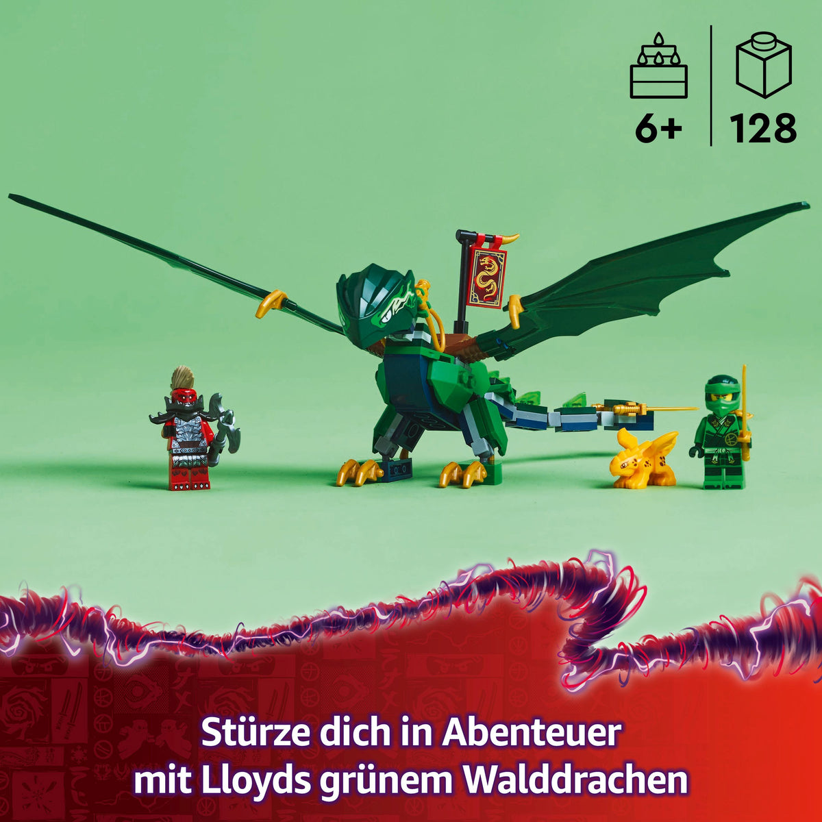 LEGO NINJAGO Lloyds grüner Walddrache 71829, 128 Teile