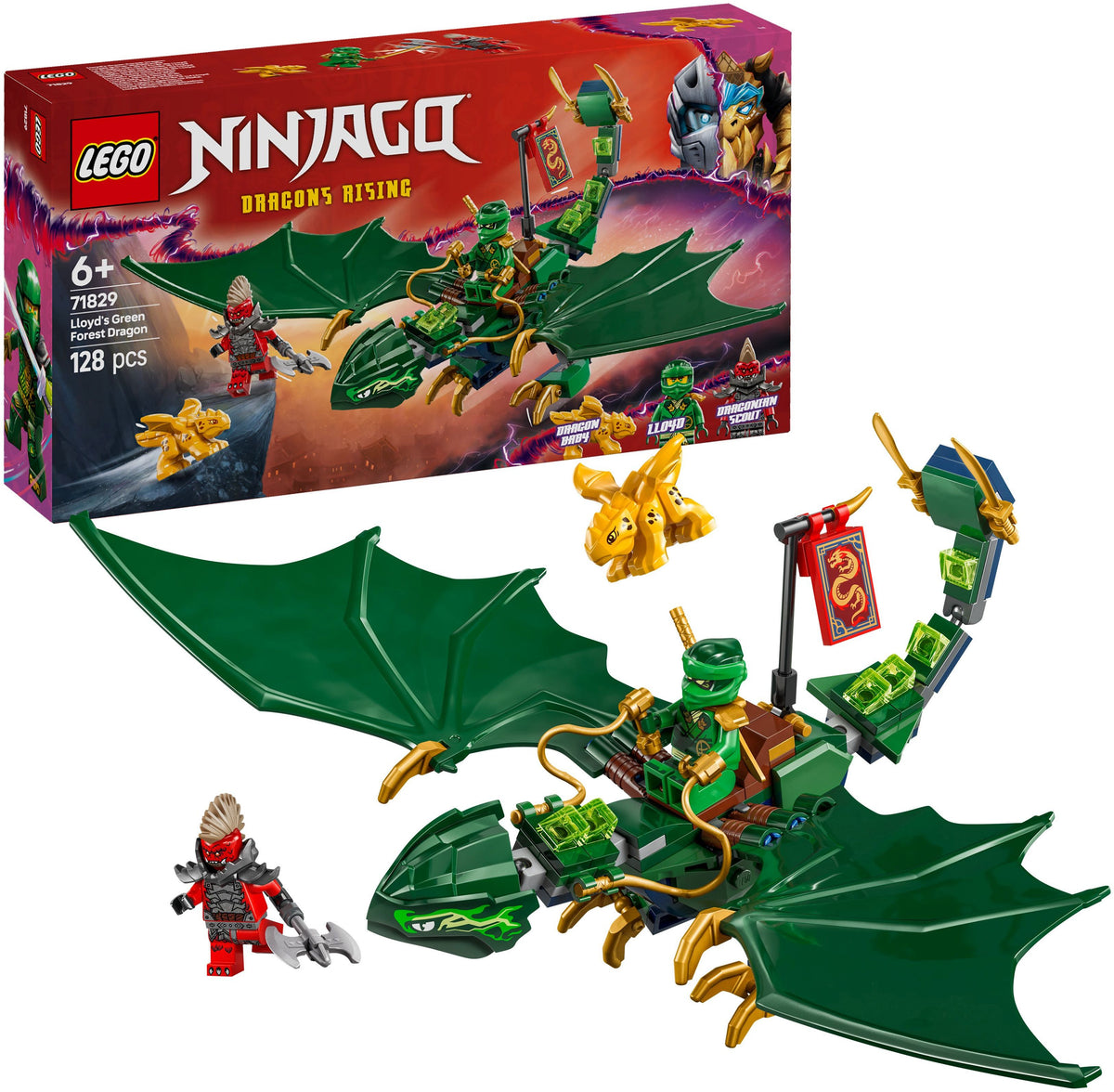 LEGO NINJAGO Lloyds grüner Walddrache 71829, 128 Teile