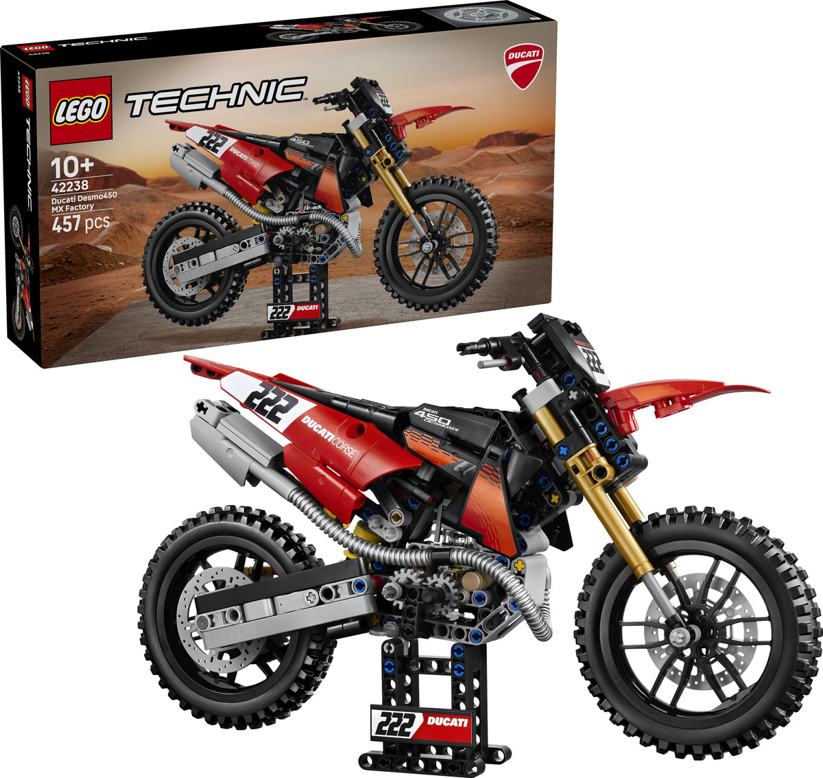 LEGO Technic Ducati Desmo450 MX Motorrad 42238 | 457 Teile