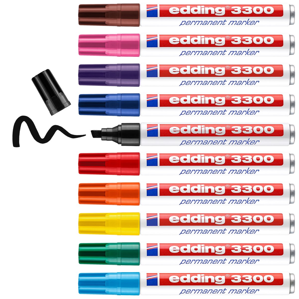edding 3300 Permanentmarker 10er-Set – Keilspitze 1-5 mm