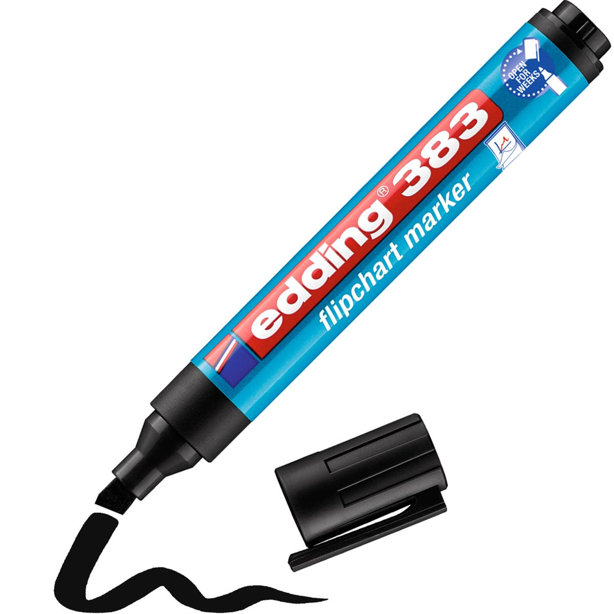 edding 383 Flipchartmarker schwarz – Keilspitze, 1-5 mm