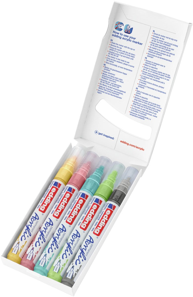 edding 5100 Acrylmarker medium Pastell 5er-Set