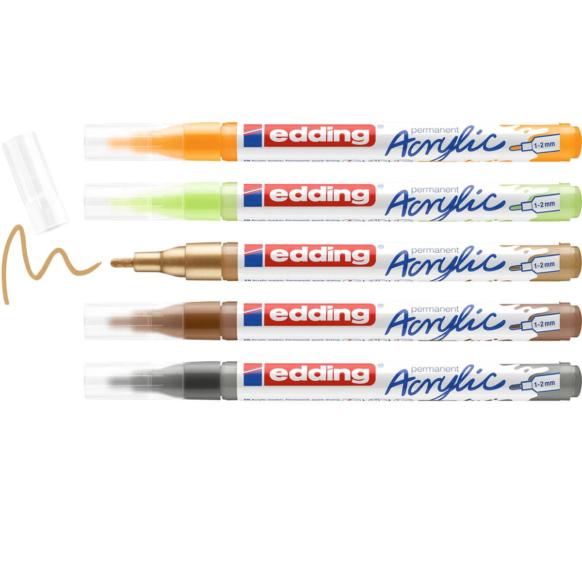 edding 5300 Acrylmarker fein Natur 5er-Set