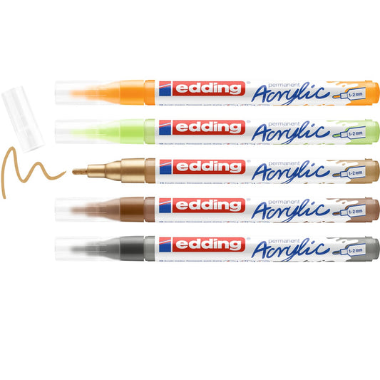 edding 5300 Acrylmarker fein Natur 5er-Set