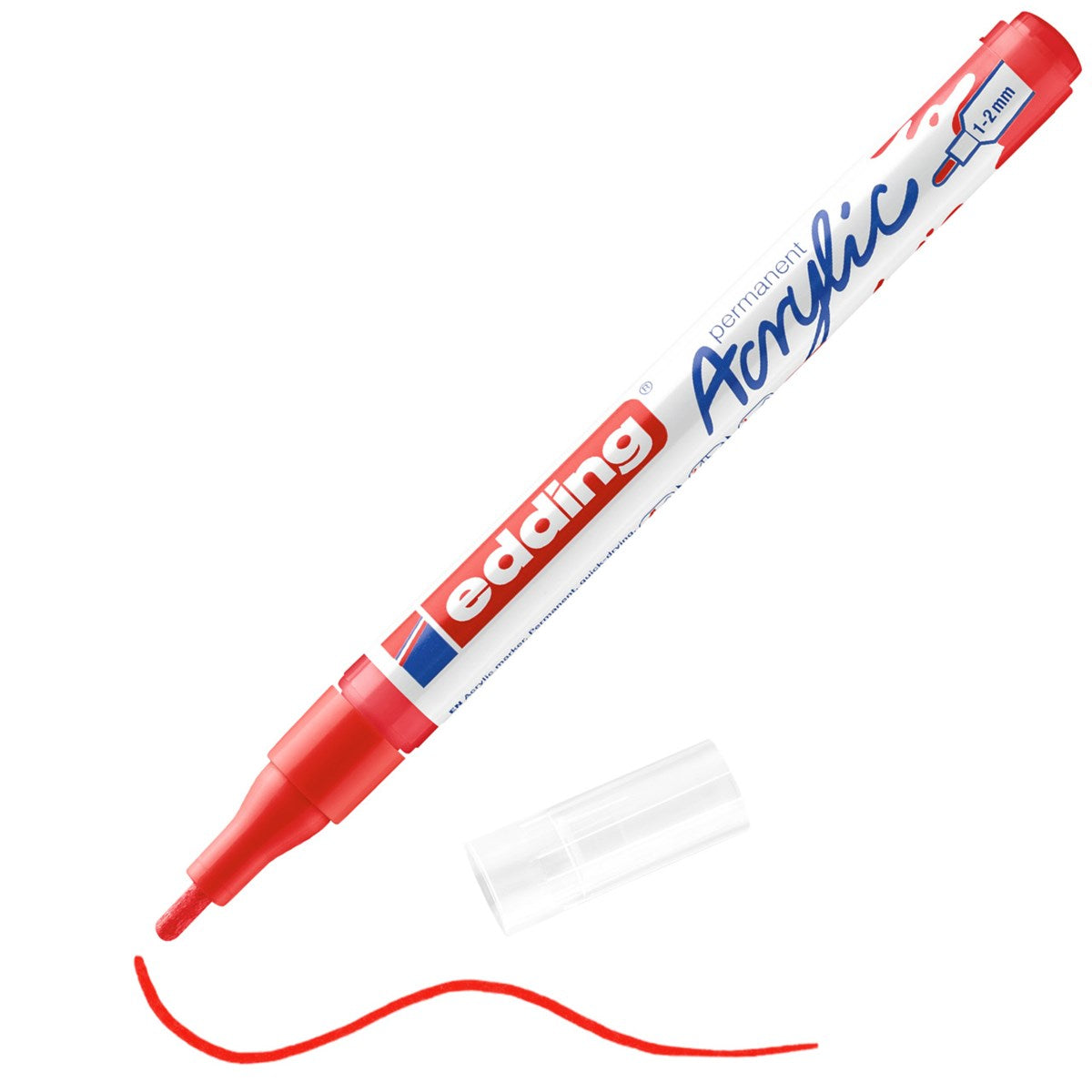 edding 5300 Acrylmarker verkehrsrot – 1-2 mm, seidenmatt
