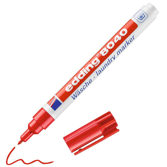 edding 8040 Wäschemarker Rot – waschfest bis 95°C