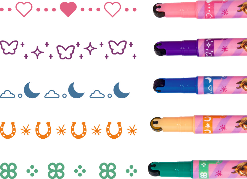 Spiegelburg Pferdefreunde Fineliner mit Rollstempel 5er