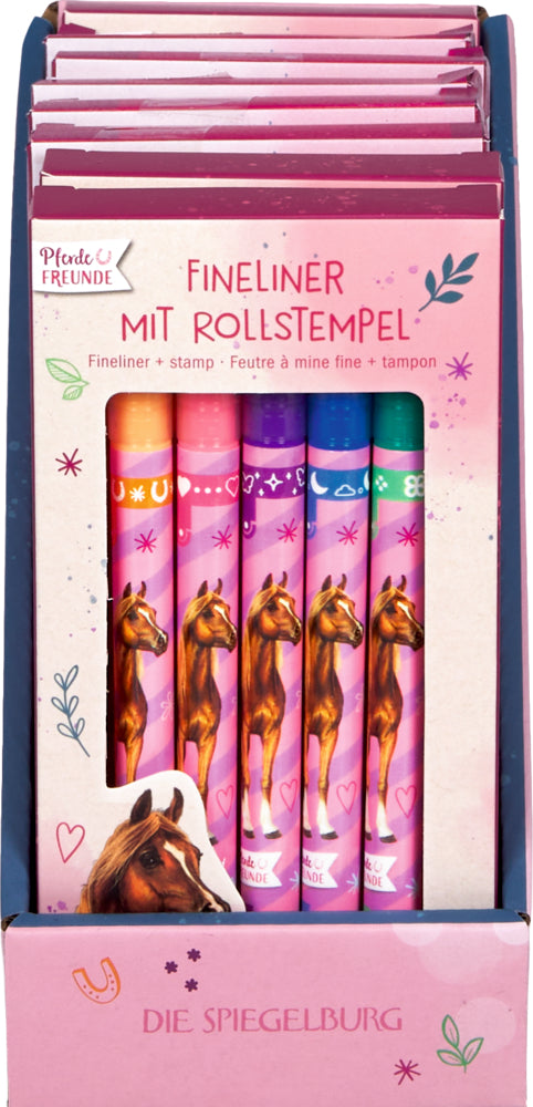 Spiegelburg Pferdefreunde Fineliner mit Rollstempel 5er