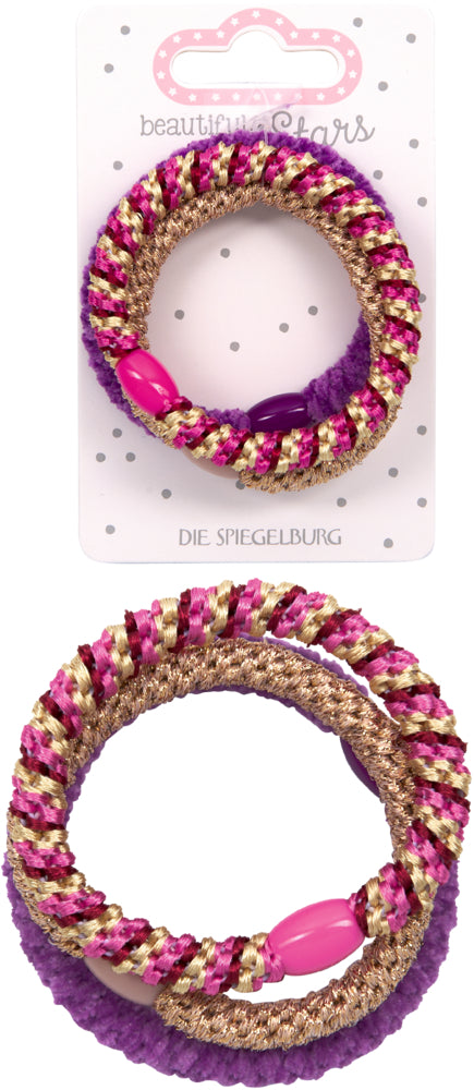Haargummis geflochten No.4 Beautiful Stars – 1 v. 3
