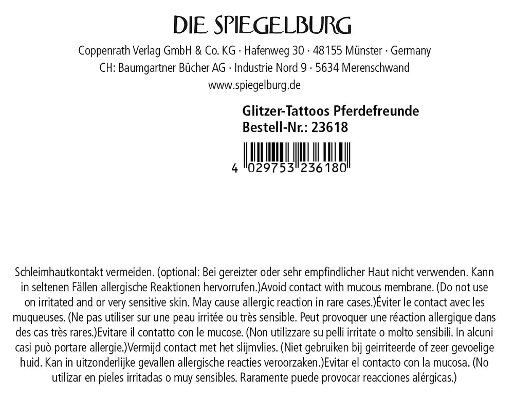 Spiegelburg Pferdefreunde Glitzer-Tattoos – 29 Motive