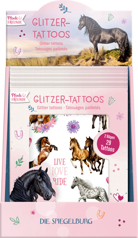 Spiegelburg Pferdefreunde Glitzer-Tattoos – 29 Motive