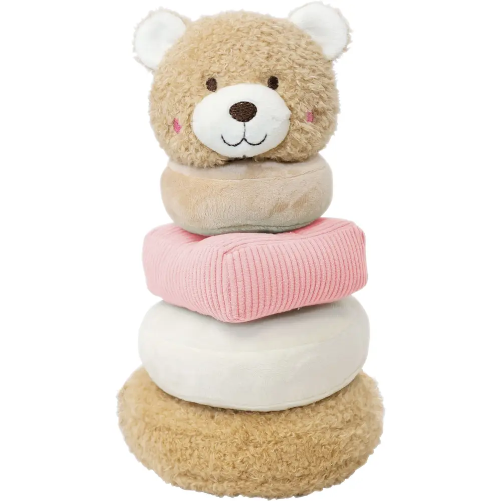 SpielMaus Baby Stapelturm Bär rosa, ca. 23 cm