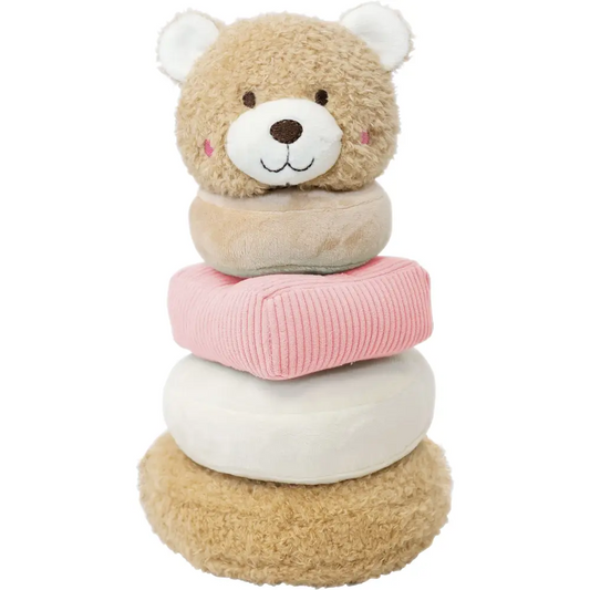 SpielMaus Baby Stapelturm Bär rosa, ca. 23 cm