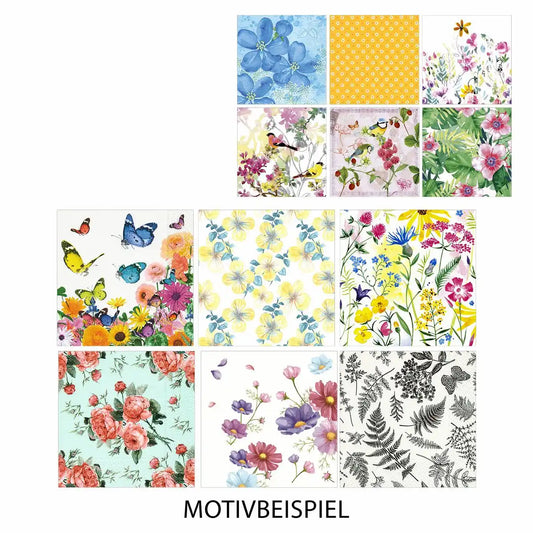 Idena Servietten Blumen 33x33cm sortiert