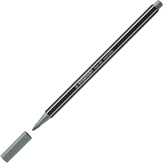 STABILO Pen 68 metallic Filzstift Silber