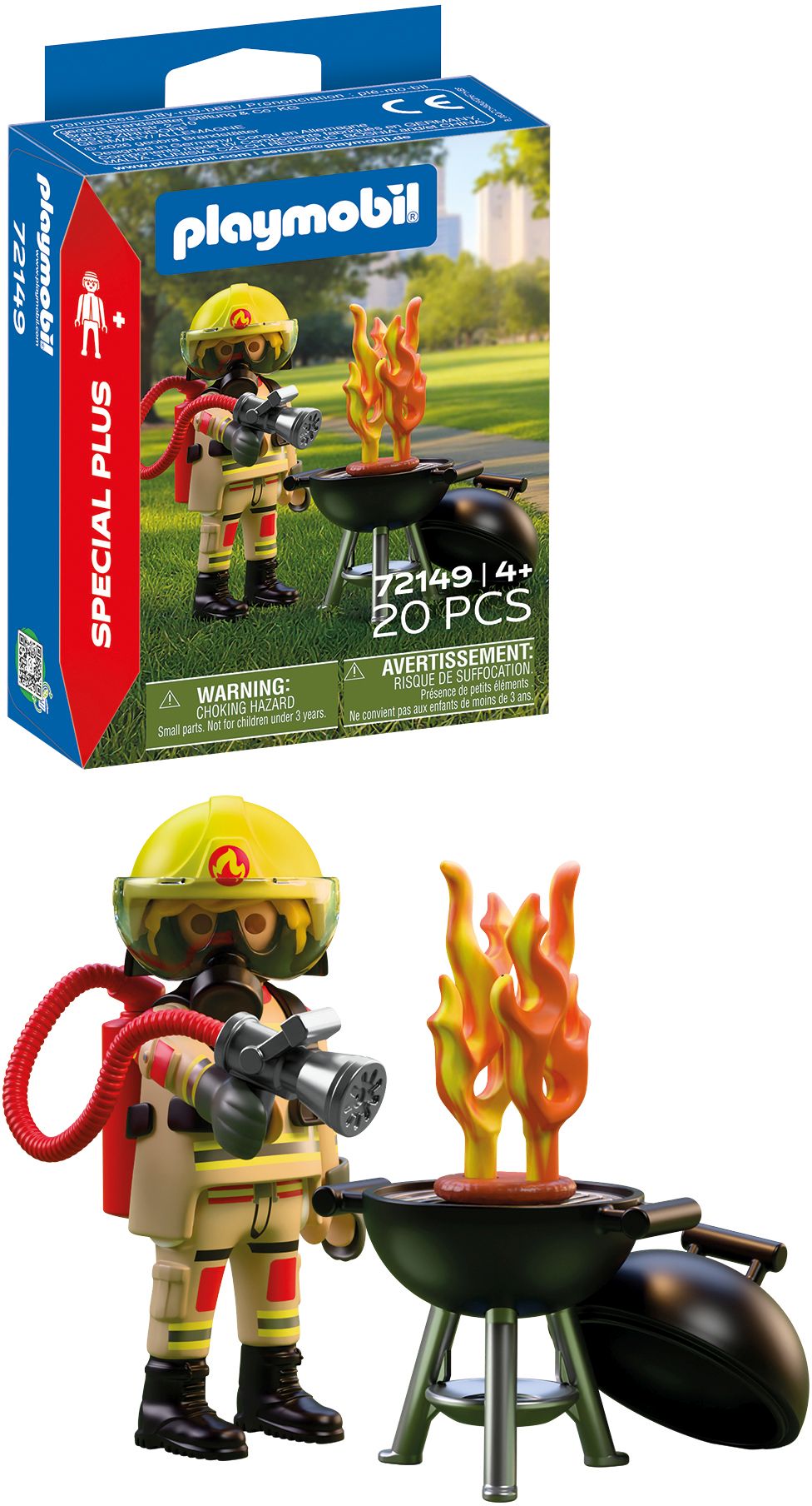 PLAYMOBIL Feuerwehrmann mit Brandherd – 20 Teile