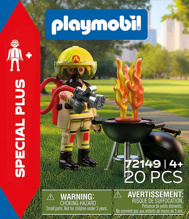PLAYMOBIL Feuerwehrmann mit Brandherd – 20 Teile
