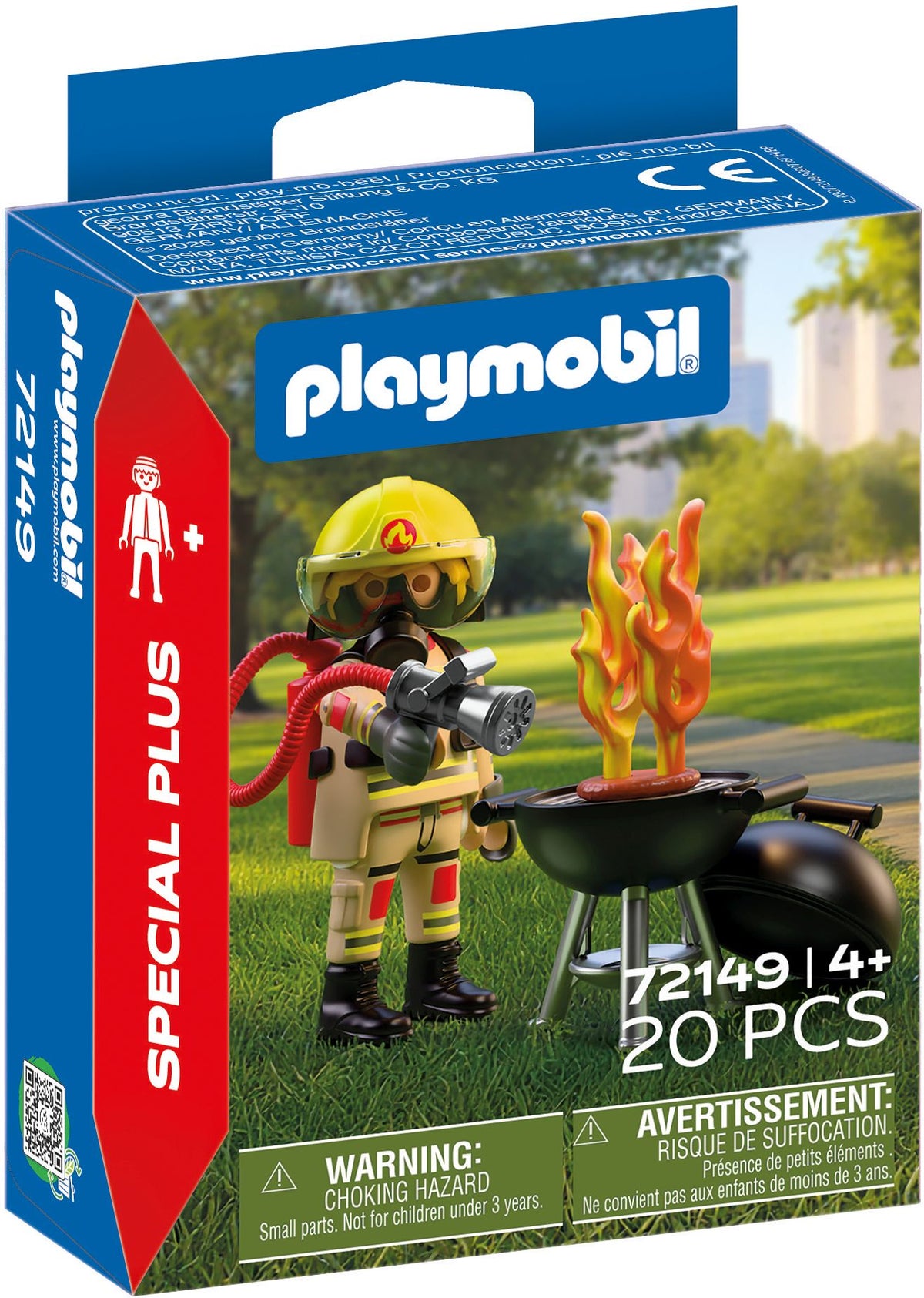 PLAYMOBIL Feuerwehrmann mit Brandherd – 20 Teile