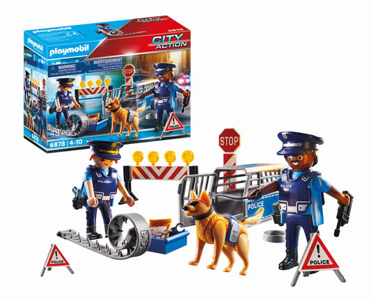 PLAYMOBIL Polizei Straßensperre mit Hund & Ausrüstung ab 4 J.