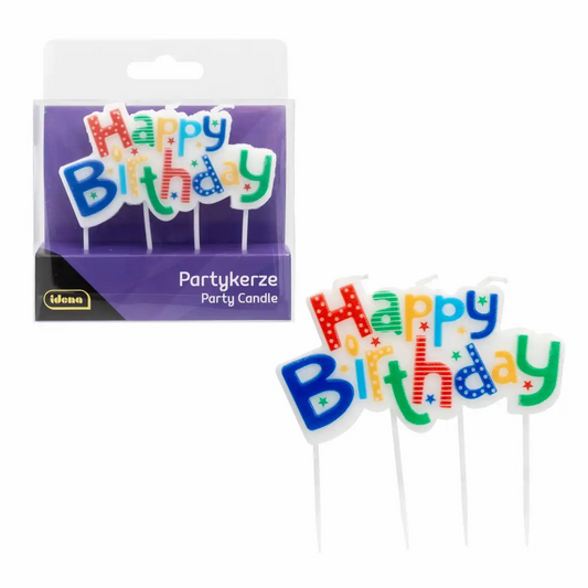 Idena Partykerze Happy Birthday – blau & grün