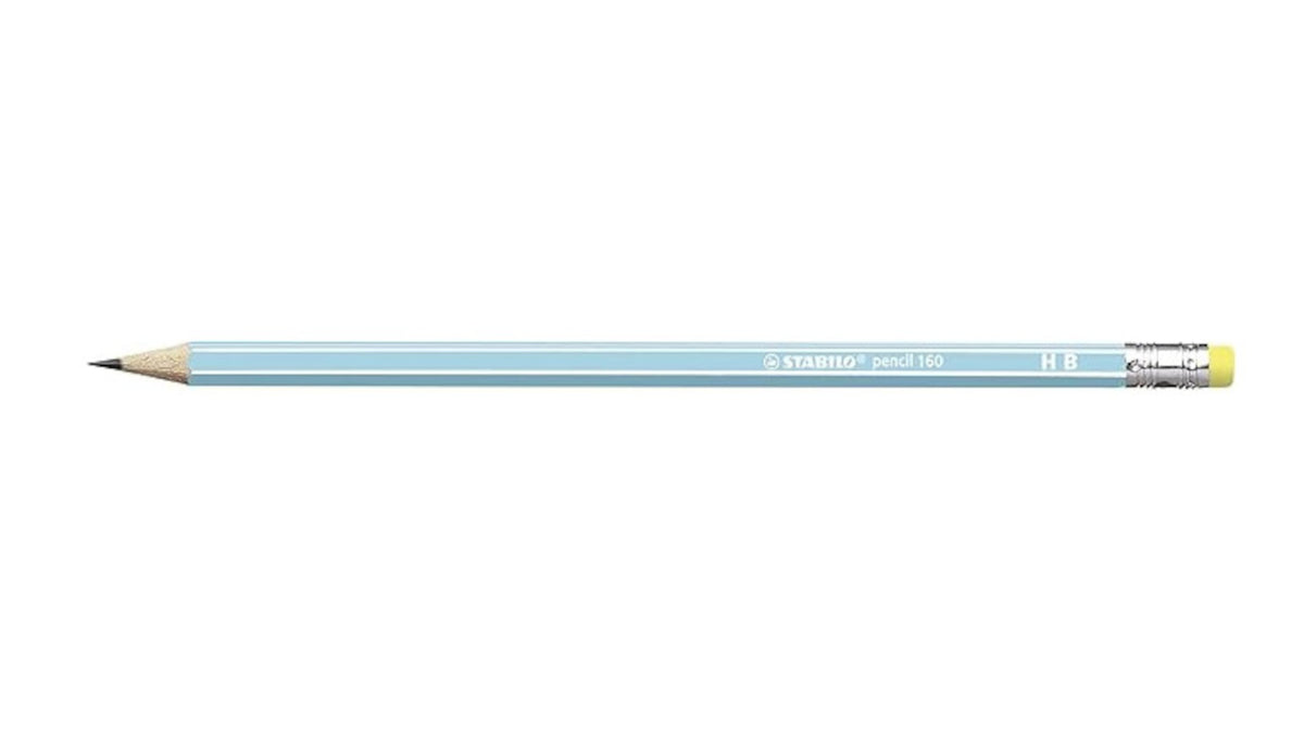 STABILO pencil 160 Bleistift blau HB mit Radierer (2160/02)