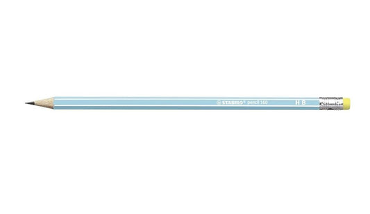 STABILO pencil 160 Bleistift blau HB mit Radierer (2160/02)