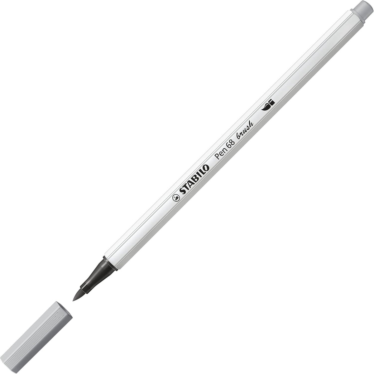 STABILO Pen 68 brush – Einzelstift Mittelgrau