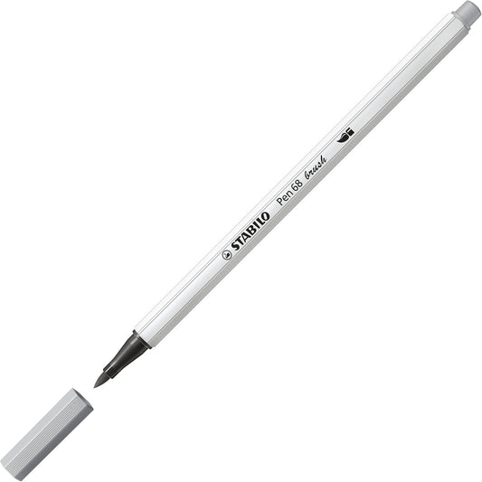 STABILO Pen 68 brush – Einzelstift Mittelgrau