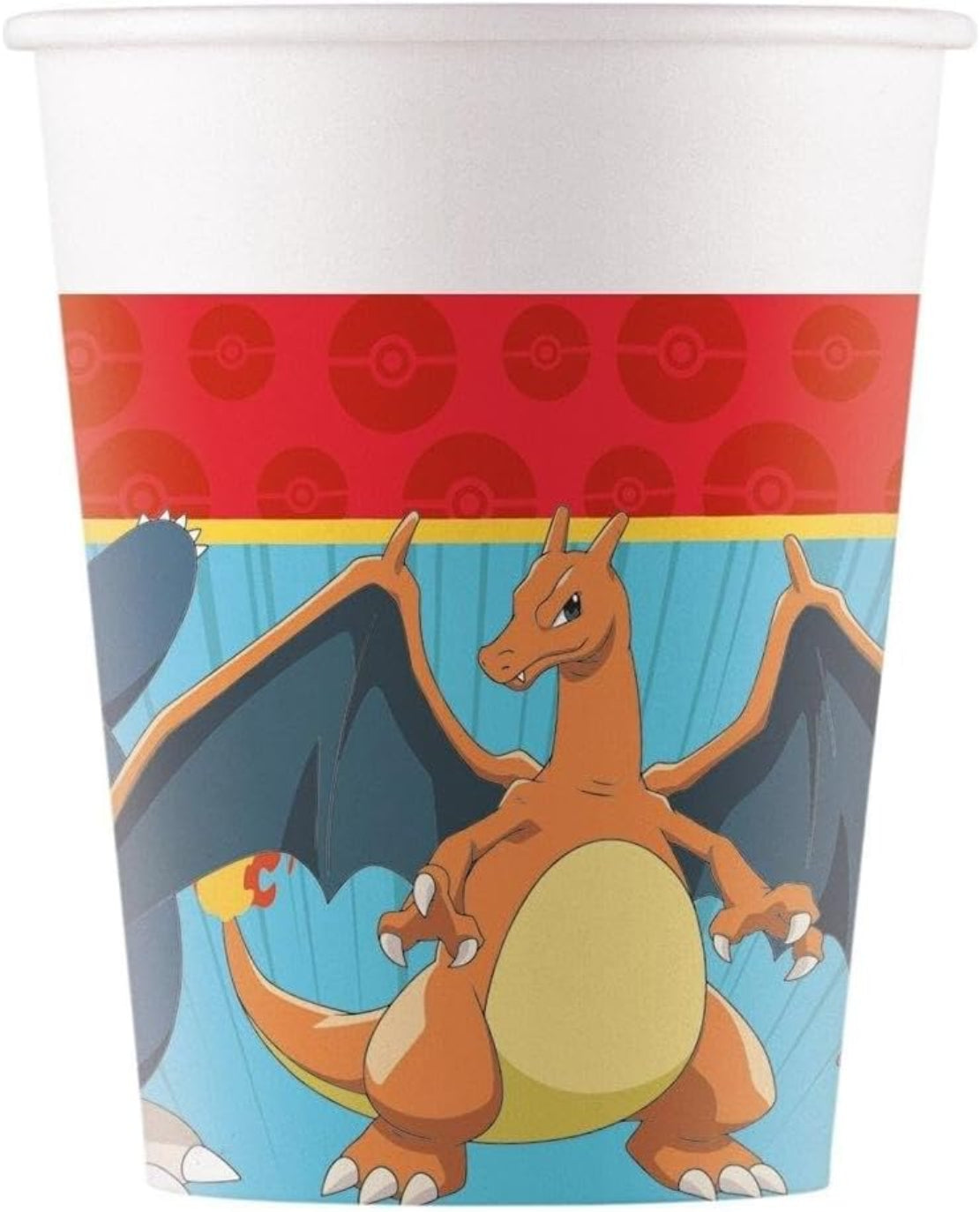 PROCOS Pokémon Pappbecher 200 ml 8 Stück – Glurak & Co.