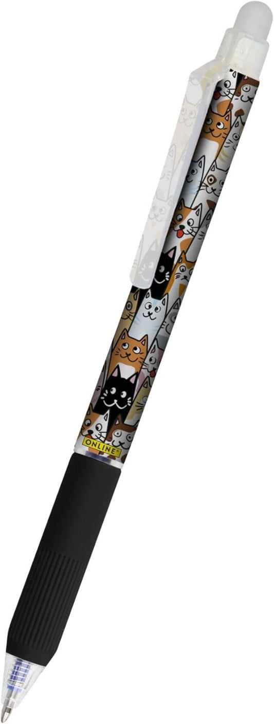ONLINE magiXX Radierbarer Tintenroller Katzen - Blau, Medium