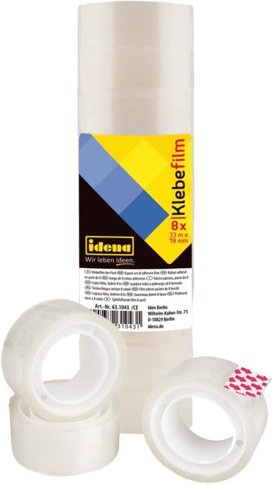 Idena Klebefilm transparent 19mm x 33m - 8 Rollen