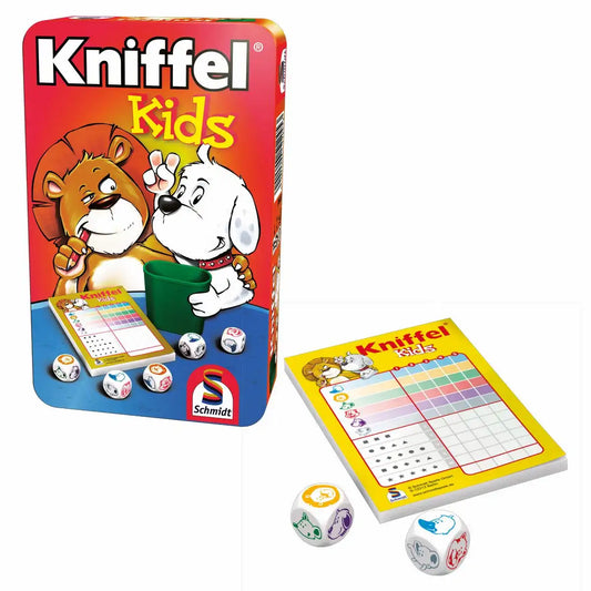 Kniffel Kids Metalldose - Würfelspiel für unterwegs von Schmidt Spiele