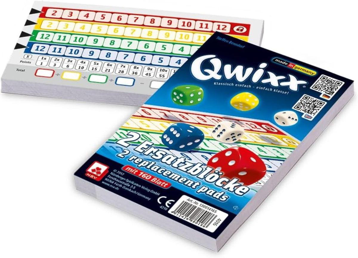 NSV QWIXX Würfel-Block – 2 Blöcke, 160 Blatt Ersatzblock