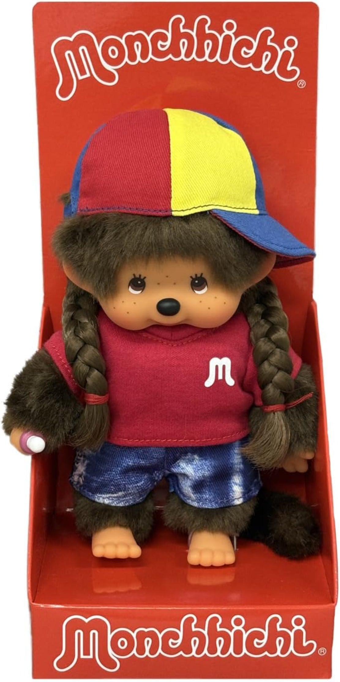 Monchhichi City Girl 20 cm rotes T-Shirt Baseball Cap