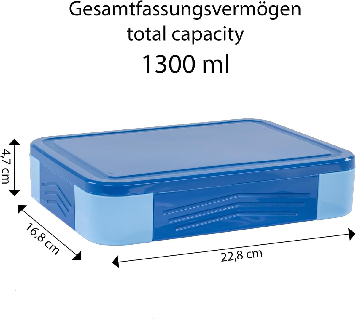 Idena Bento-Brotdose mit Besteck und Soßendose, blau, 6 Fächer