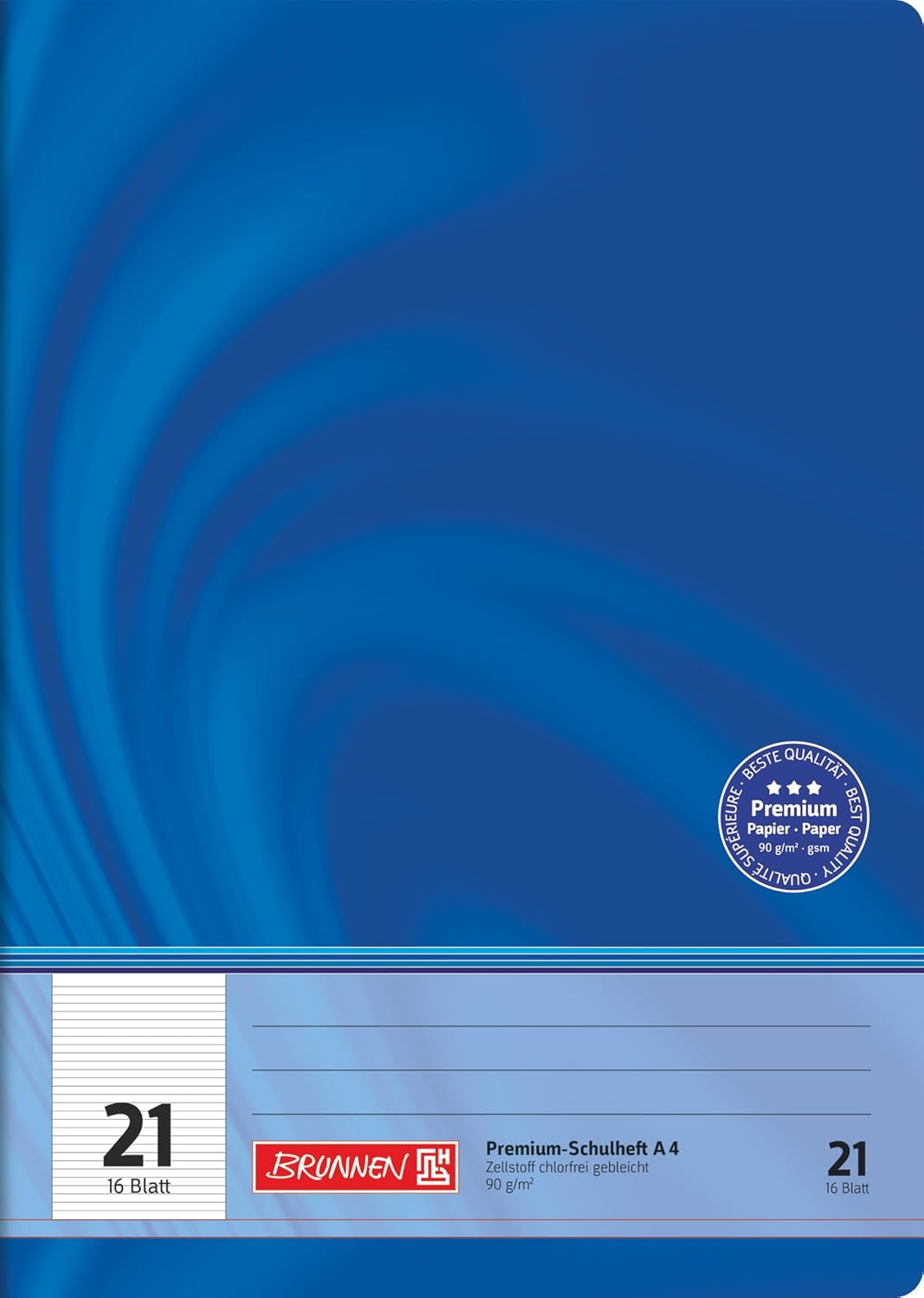 BRUNNEN Schulheft A4 Lineatur 21 liniert, 16 Blatt – Vivendi