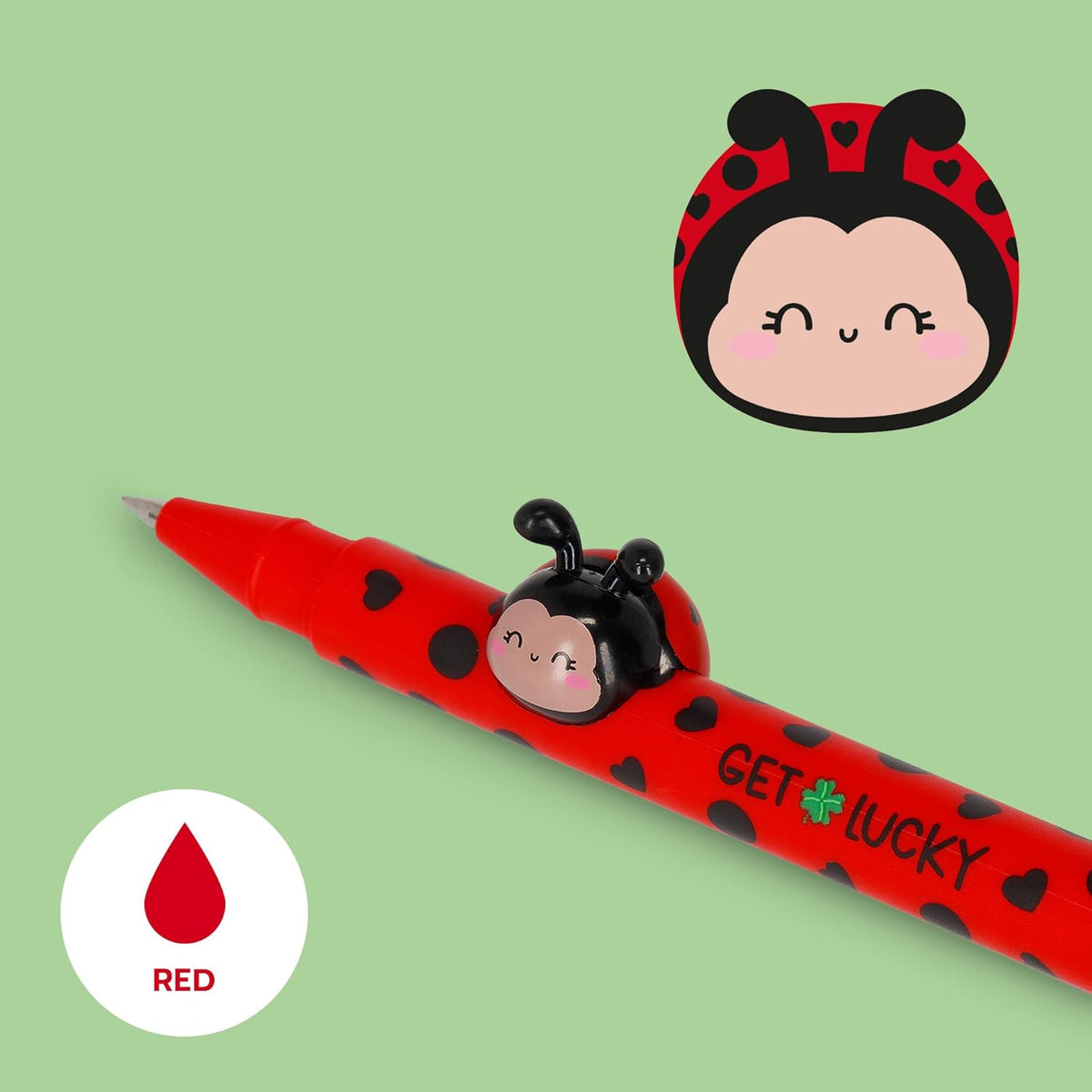 LEGAMI Gel Pen Lovely Friends Ladybug – Rot, 0,5 mm