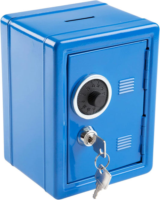 Idena Spartresor Metall blau 12×10×16 cm mit Schlüssel (50036)