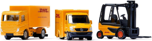SIKU 6335 DHL Logistik Geschenkset – LKW, Stapler, Van